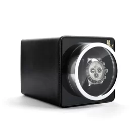 MOZSLY Watch Winder for Automatic Watches with Quiet Motor 12 Rotation Mode Setting Leather