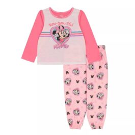 Disney Minnie Mouse Toddler Pink Print �Bow-you-tiful� Sleepwear Pajamas