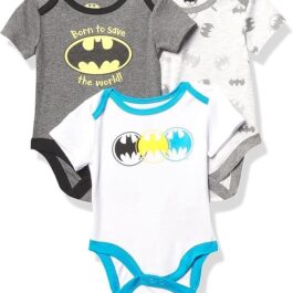 DC Comics Baby Boys’ Infant Onesies Custome Bodysuit, White/Grey/Light Grey