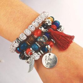 Thboxes Women Bead Bracelets Vintage Tassel Bracelet Female Jewelry Natural Stone Charms Wristband