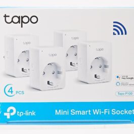 Tapo TP-Link P100 Amazon Alexa Accessories Smart Home WLAN WiFi Jack Socket, White, 4 Pieces