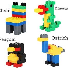 Building Bricks Compatible with Lego – 1000 Pieces Bulk Building Blocks in Random Color – Mixed Shape – Includes 2 Figures