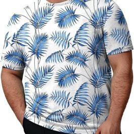 Men’s Leaf Printed Big and Tall t-Shirts