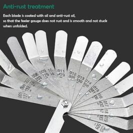 Feeler Gauge Set Stainless Steel Valve Lash Adjustment Tool Imperial/Metric 45ºBlades Offset Thickness Feeler Gauge Measuring Tools for Measuring Gap