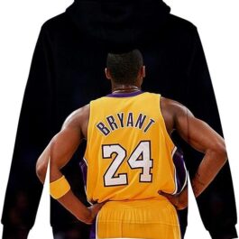 Silver Basic Kid Boy Sweatshirt Kobe Bryant NBA Hooded Pouch Hoodie Custom Rope Pocket Kangaroo