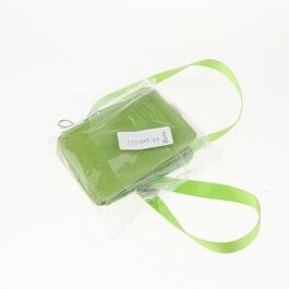 2 Sided PU Leather Card Badge Holder with Zip Neck Strap Wallet Case Green