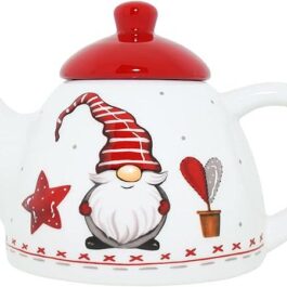 Coffee Teapot – 3D Raised Santa Design – Ceramic – Christmas Jug White – Party Painting – Christmas Porcelain – Coffee Pot 450ml – Santa – Tea Set – Santa Set – Santa Service