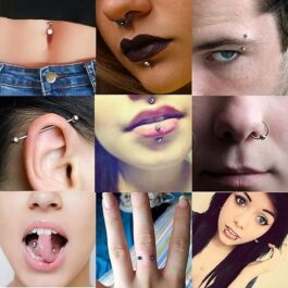 Piercing Kit Body Piercing Surgical Steel Belly Button, Tongue, Eyebrow, , Lip, Nose Tapers Plugs Gauges Set