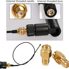 SMA Male Plug to RP-SMA Female RF Straight Connector, Gold Plated Adapter for Antennas, Wireless LAN Equipment, Extension Cables, FPV Drones