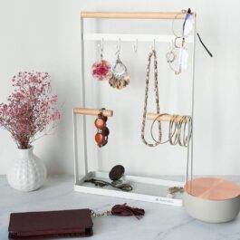 Wooden and Metal Jewellery Stand for Necklaces Earrings Rings Bracelets Storage Decoration for Jewellery and Accessories