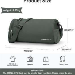 Small Gym Bag for Women Mini Workout Bags Waterproof Duffle Bag for Men Aesthetic Sports Bag for Women Cute Dance Bag CylindricalYoga Exercise Bag