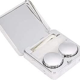 Contact Lens Case, Outer Box with Mirror Square Contact Lens Case, Marble Surface Contact Lens Case