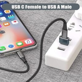 Basesailor USB to USB C Adapter,Type C Female to USB A Male Charger Cable Converter