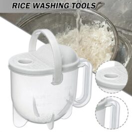 Rice Washer Cup Strainer Colander Pitcher Soaking Bowl Sieve