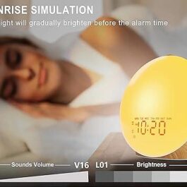 Wake Up Light Sunrise Alarm Clock for Kids, Heavy Sleepers, Bedroom