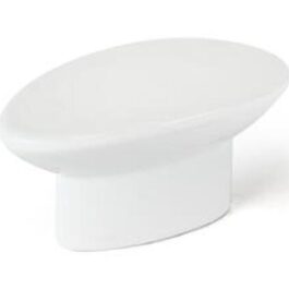 Cabinet knobs oval shape zamak white finish 41x19mm 4pc rei