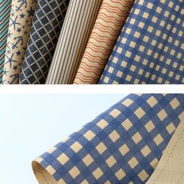 Vintage Gift Wrapping Paper for Parents, Plaid Kraft Paper, Offset, Colorful Bouquets, Wave Point Art Paper for Business