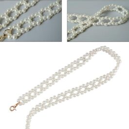 Pearl Bag Handle Bag Chains 1 Piece Pearl Handle Chain Bag Chain Pearl Grain Chain Strap Bag Chain Pearl Bag Chain Shoulder Strap Pearl Bags Handle for Bag Purse