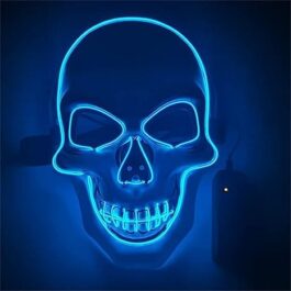 Led Skeleton Skull Mask, Halloween Mask LED Light up Costumes Scary Mask for Party Supplies Favor Adult Man Women Mask Cosplay Costume