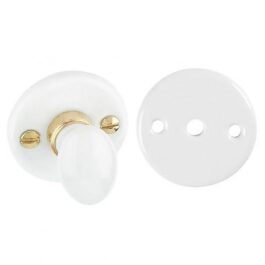 Set of 2 white porcelain rosettes – condemnation and unlocking