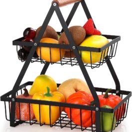 HOME CUBE 2-Tier Countertop Fruit Basket , Vegetable Holder for Kitchen Storage Rack