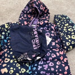 Packable water resistant girl�s cheetah print jacket