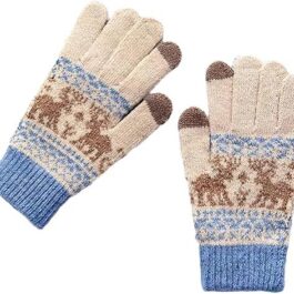 Women Winter Knit Gloves Winter Warm Fleece Riding Touch Screen Thick Wool Knitted Gloves