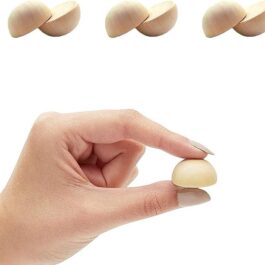 Half Wood Balls 1 Inch Diameter Unfinished Natural Mini Half Ball Split Wood Balls for DIY Projects and Craft Supplies