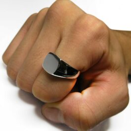 Signet ring for men, silver