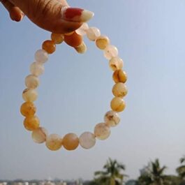 Crystal Cave Exports Natural Danburite Crystal Stone Round Beads Faceted Bracelets Healing Reiki Crystal highly spiritual vibration Solar Plexus,Heart Chakra