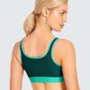 SYROKAN Women's Zip Front High Impact Wireless Racerback High Support Zipper in Front Sports Bra - Image 2