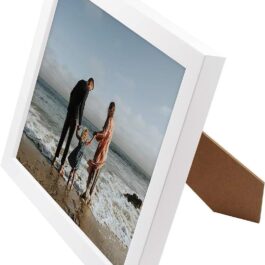 Golden State Art, White Photo Wood Collage Frame with Real Glass