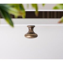 Set of 2 Round Zamak Brass Furniture Knobs