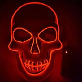 Led Skeleton Skull Mask, Halloween Mask LED Light up Costumes Scary Mask for Party Supplies Favor Adult Man Women Mask Cosplay Costume