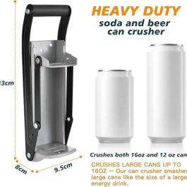 Can Crusher in Aluminium Eco Friendly Recycling Tool Bottle Opener | Heavy Duty Large Metal Wall Mounted Bottle Opener