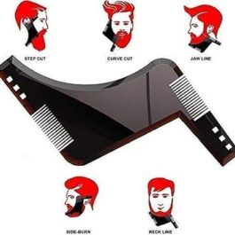 Frackson Black Beard Shaping and Styling Template Tool with Inbuilt Comb for Perfect Line Up and Edging for Men Boy