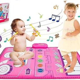 Baby Musical Mat Toddler Toys,2 in 1 Musical Piano&Drum Mat,Montessori Toys