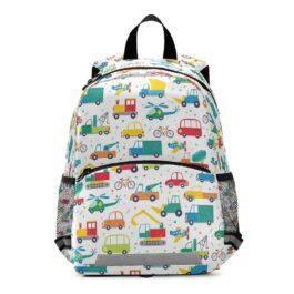 Cartoon Car Boy Girl School Bag, Kids Print Backpack, Kindergarten Student Cute Children School Bag, Waterproof Kids