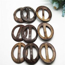 Natural Coconut shell belt buckle ring wood buckle Ladies belt buckle Clothing accessories mix size Crafts wood Handmade Carfts