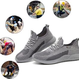 Work Trainers Non-slip Resistant Lightweight Construction， Unisex Protective Lightweight Breathable Industrial Shoes