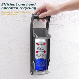 Can Crusher in Aluminium Eco Friendly Recycling Tool Bottle Opener | Heavy Duty Large Metal Wall Mounted Bottle Opener