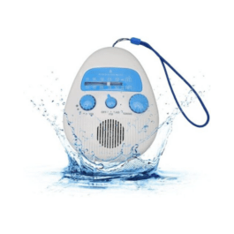 Waterproof Shower Radio, Splash Proof AM FM Radio with Rotating Knob, Built in Speaker, Adjustable Volume, for Bathroom Outdoor Use