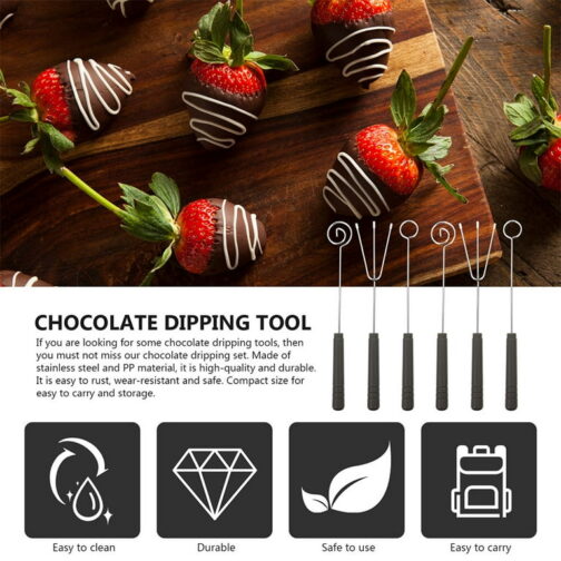 Chocolate Dipping Forks, 9 Pieces of Stainless Steel Chocolate Fork Set, Candy Decorating Fondue, DIY Decorating Tool