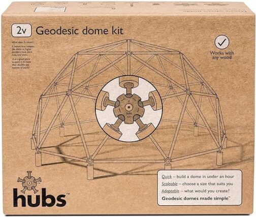 Hubs Geodesic Dome Kit - Scalable - DIY - Garden Building - Architecture - Buckminster Fuller - Arbour - Fruit Cage - 26pcs - Image 2