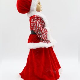 Mrs Santa Clause Christmas Ornament 45cm Red & White