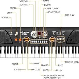 Electronic Piano Keyboard 61-Key Kids Keyboard Piano with LED Screen