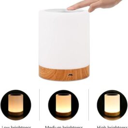 Mobxpar LED Bedside Lamp, Touch Dimmable Atmosphere Table Lamp for Bedroom, Living Room, Office