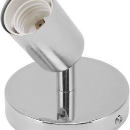 Wall Lamp Base, Glossy Surface Easy To Install Good Heat Dissipation Iron Bulb Holder for E27 E26 Bulb (Silver)