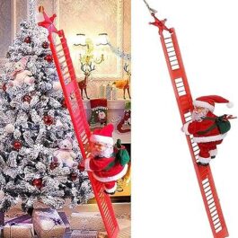 Electric Climbing Ladder Santa Claus, Ladder Climbing Santa Claus