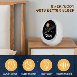 I CODE Children’s Alarm Clock, Routine Helper, Children’s Sleep Trainer, Toddler Nursery Noise Machine